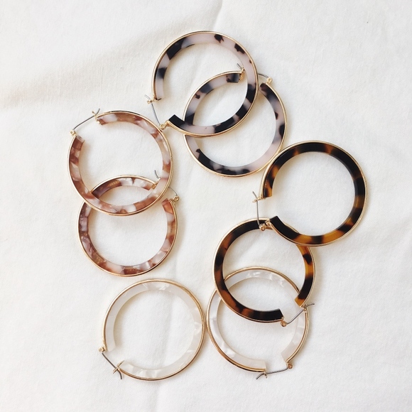 *Last pair/flawed* JACKIE O Hoops - BLUSH/BLACK - Picture 3 of 4